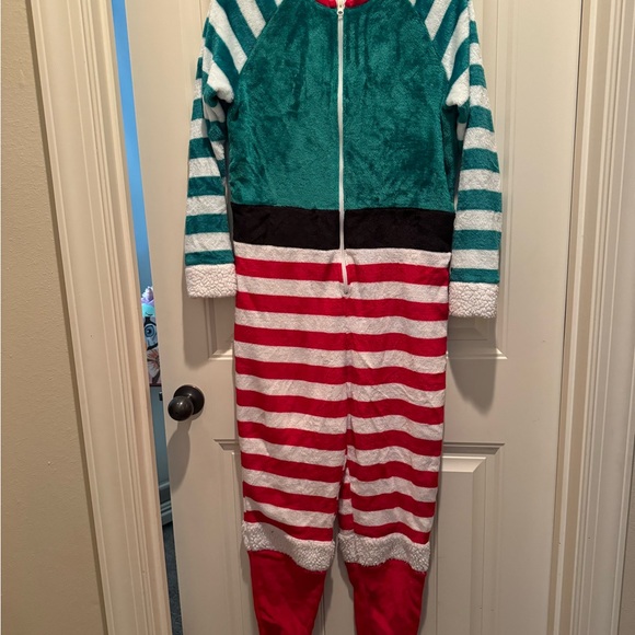 Derek Heart Holiday Elf fleece onesie.  Size small - Picture 5 of 9